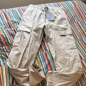 New Balance Light Tan Cargo Pants size small new tags fast shipping